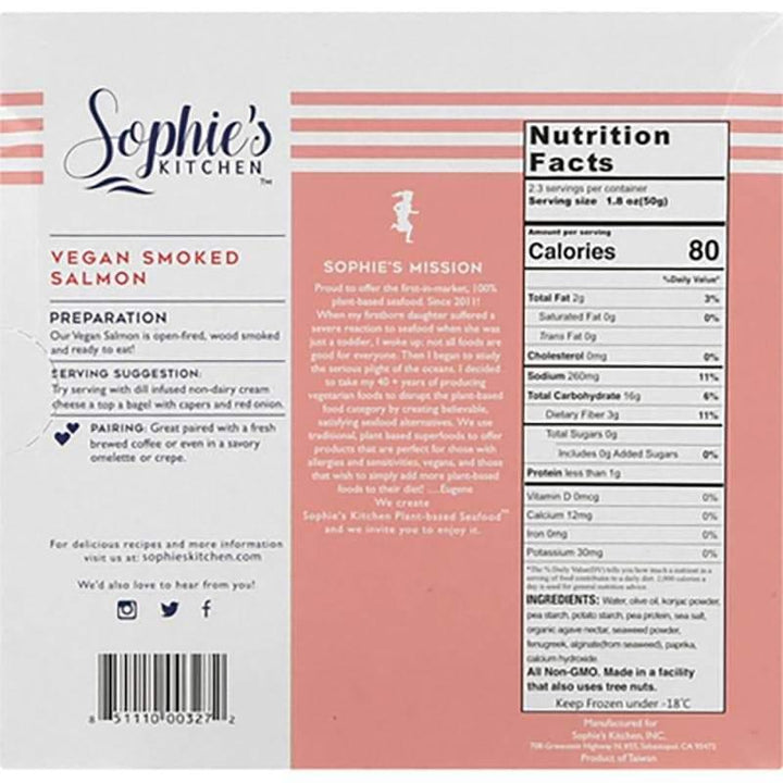 Sophie's Kitchen - Vegan Smoked Salmon, 4 Oz- Pantry 3