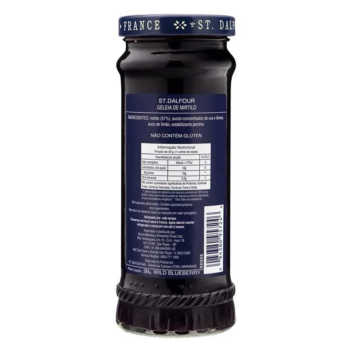 St. Dalfour Deluxe Spread , 225ml , Wild Blueberry - Back
