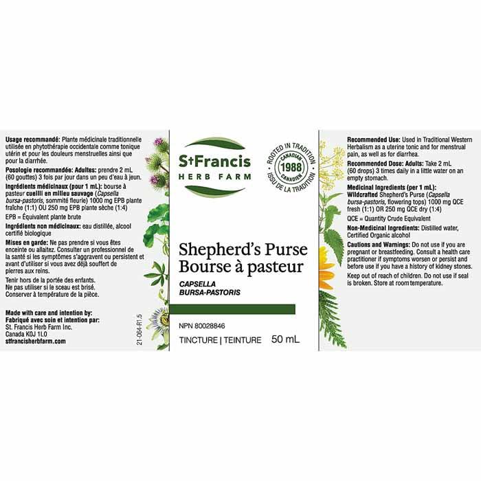St. Francis Herb Farm Shepherd's Purse Tincture, 50ml PlantX Canada