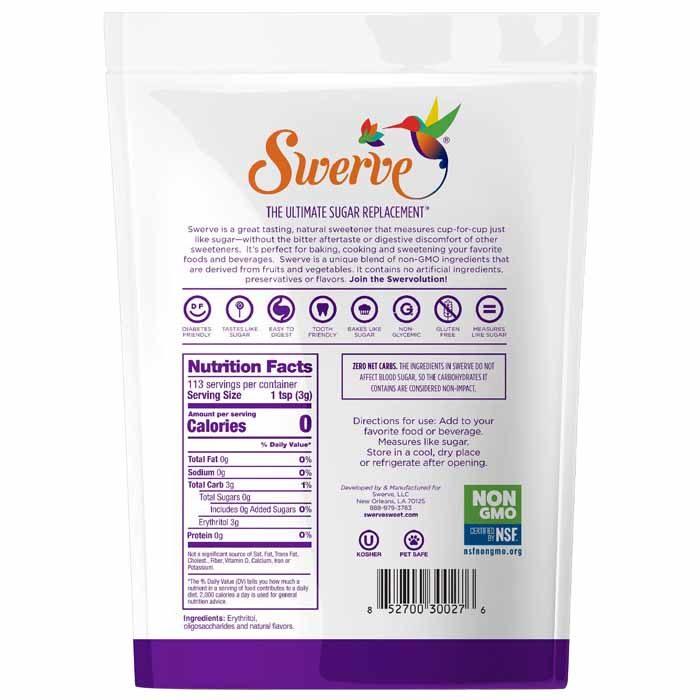 Swerve - Sugar Replacement Icing Sugar, 340g - back