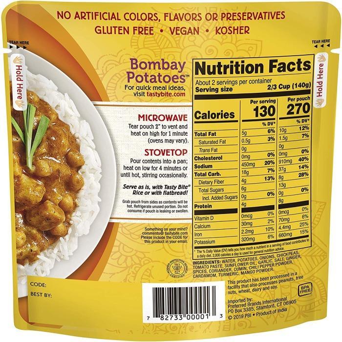 Tasty Bite - Indian Bombay Potatoes, 10 Oz- Pantry 2