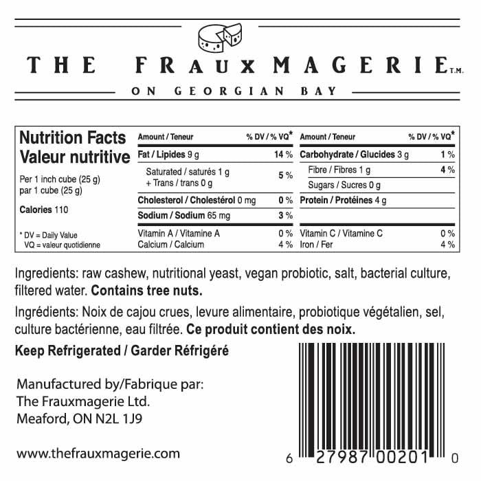 The Frauxmagerie - Botanic True Blue Vegan Cheese, 190g  - back