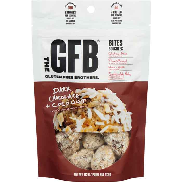 The Gfb - Gluten Free Bites Dark Chocolate, 113g Coconut