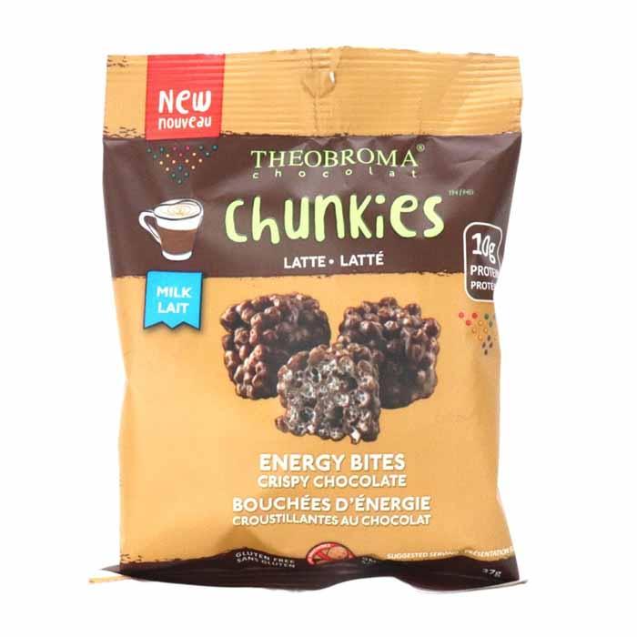 Theobroma Chocolat Chunkies Energy Bites Crispy Chocolate Latte Milk, 37g