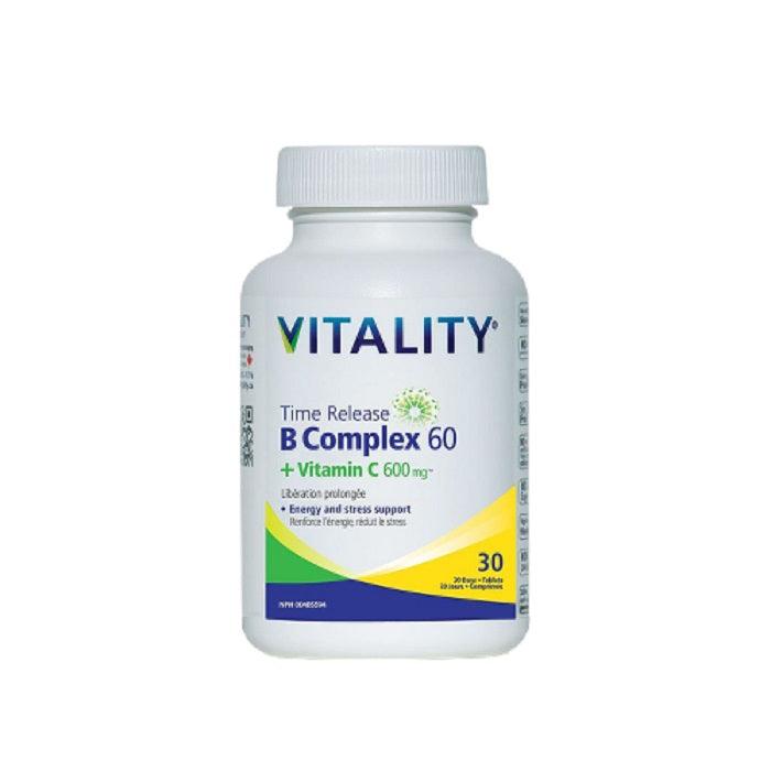 Vitality - Time Release B Complex + C 600mg, 30ct