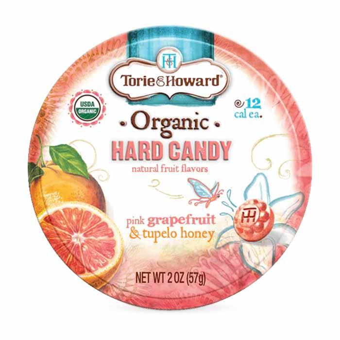 Torie & Howard - Organic Hard Candy - Pink Grapefruit & Tupelo Honey, 2oz