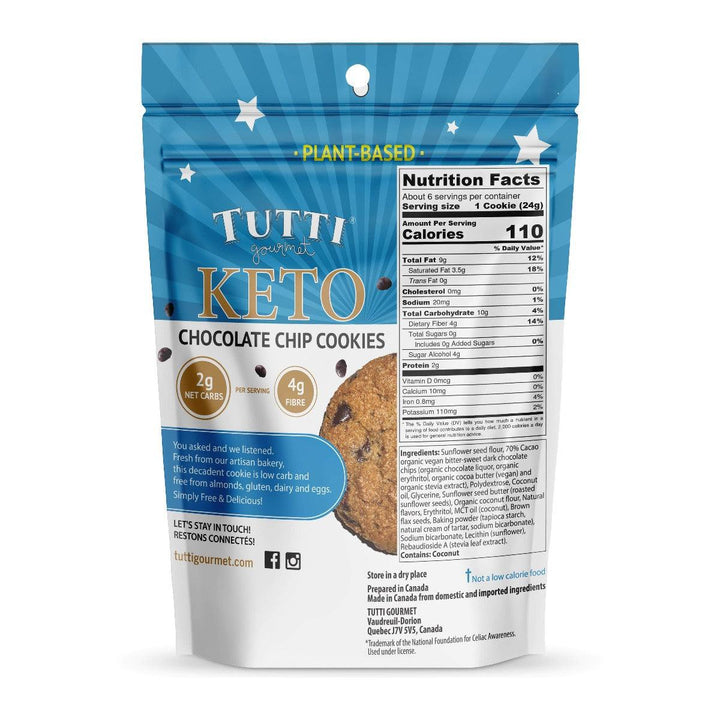 Tutti Gourmet - Keto Chocolate Chip Cookies, 142g - back