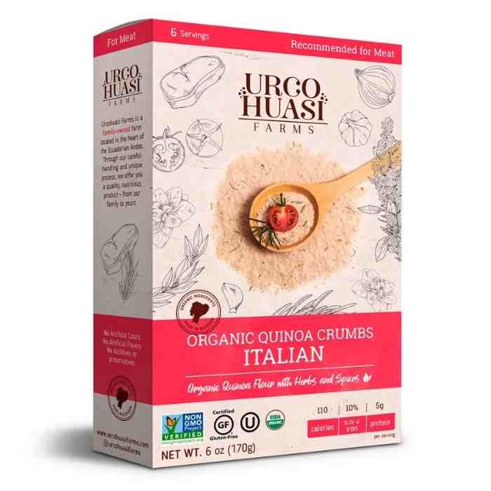 Urcohuasi Farms - Organic Quinoa Crumbs (Italian & Mediterranean), 6oz- Pantry 1