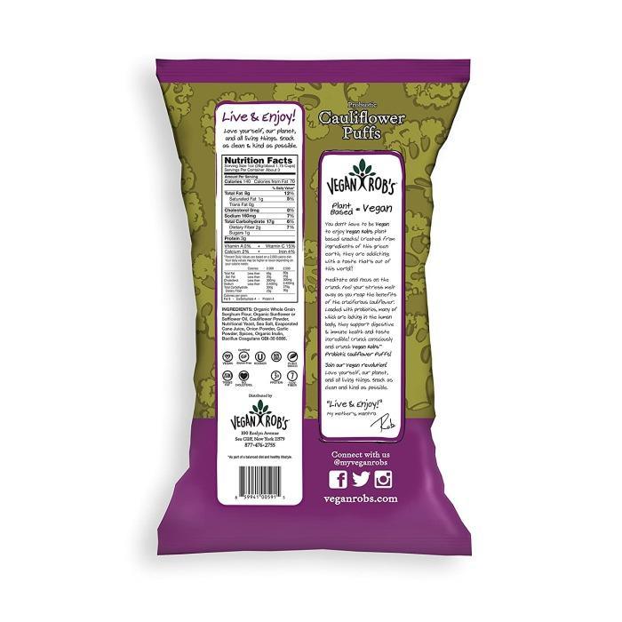 Vegan Rob´s - Cauliflower Puffs, 3.5 Oz- Pantry 2