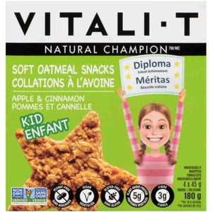 Vitali-T - Soft Oatmeal Snacks Kid (4 Snacks x 45 g), 180g | Multiple Flavours