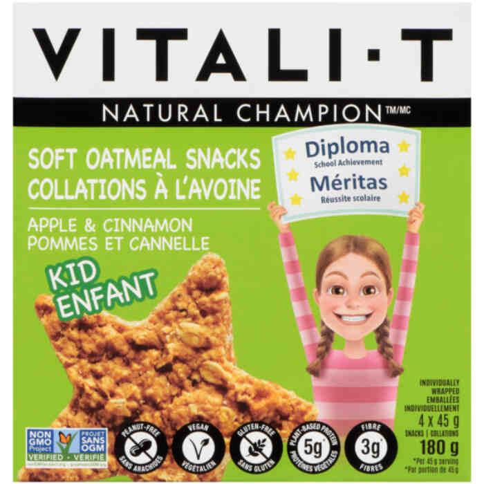 Vitali-T - Soft Oatmeal Snacks Kid (4 Snacks x 45 g), 180g | Apple & Cinnamon