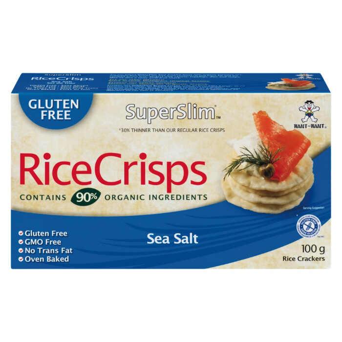 Want Want - SuperSlim Brown Rice Crisps, 100g | Sea Salt