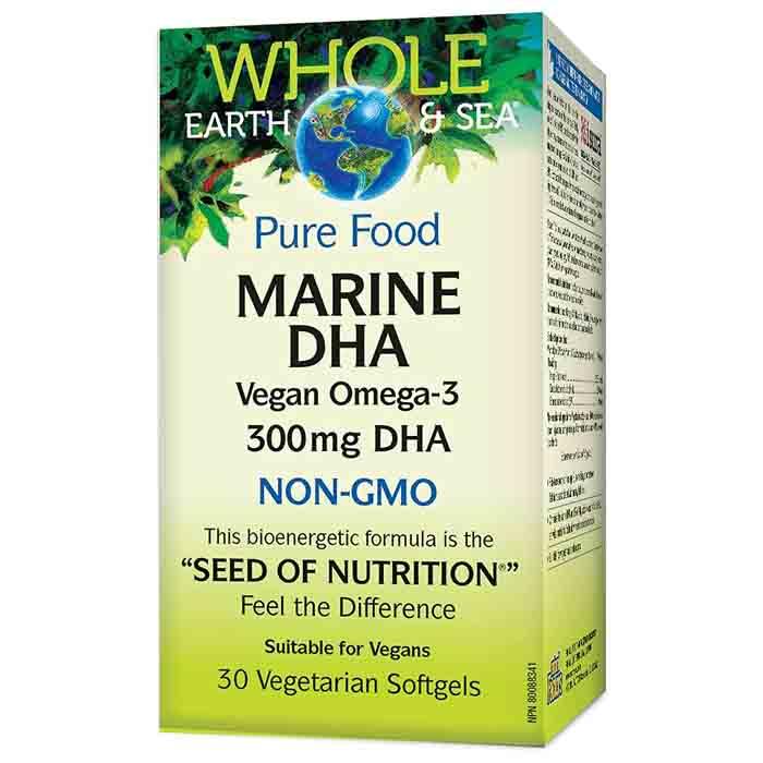 Whole Earth & Sea - Pure Food Marine DHA Vegan Omega-3, 30 Softgels