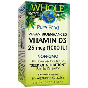 Whole Earth & Sea - Vegan Bioenhanced Vitamin D3 1000 IU, 90 Capsules