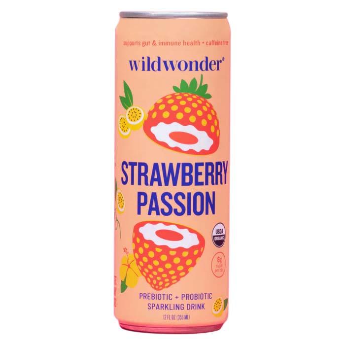 Wildwonder - Strawberry Passion Prebiotic + Probiotic Sparkling Drinks, 355ml