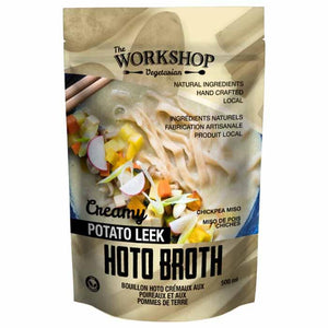 Workshop Vegetarian Cafe - Frozen Vegan Creamy Potato Leek Hoto Broth, 500g