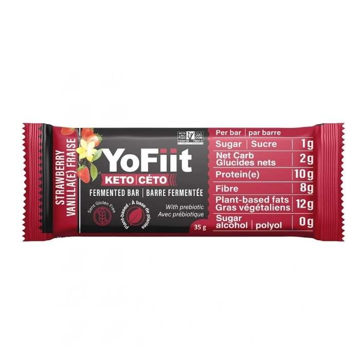 Yofiit - Keto-Friendly Strawberry Vanilla Fermented Bar, 35g - front