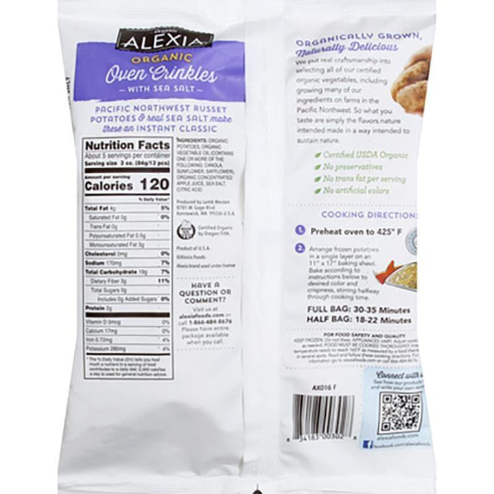 Alexia - Organic Crinkle Cut Fries with Sea Salt, 16 oz- Pantry 2