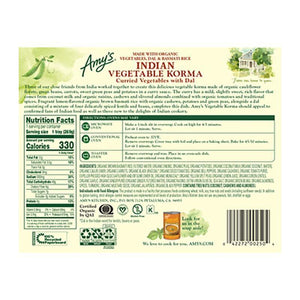 Amy's - Plant-Based Indian Vegetable Korma, 9.5 oz