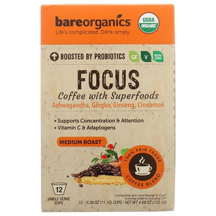Bareorganics - Focus Coffee - 12 cups, 4.69 oz- Pantry 1