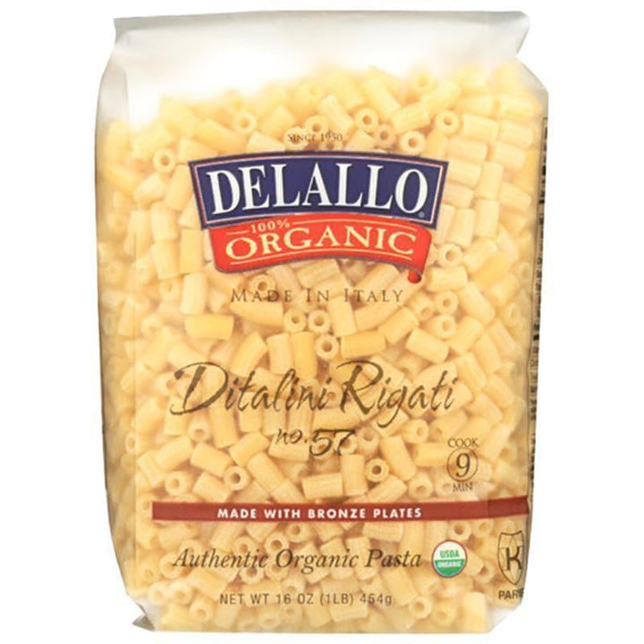 Delallo – Pasta Semolina Ditalini Rigati, 16 oz- Pantry 1