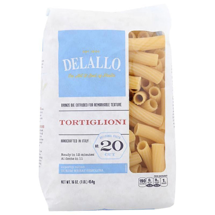 Delallo – Pasta Tortiglioni #20, 16 oz- Pantry 1