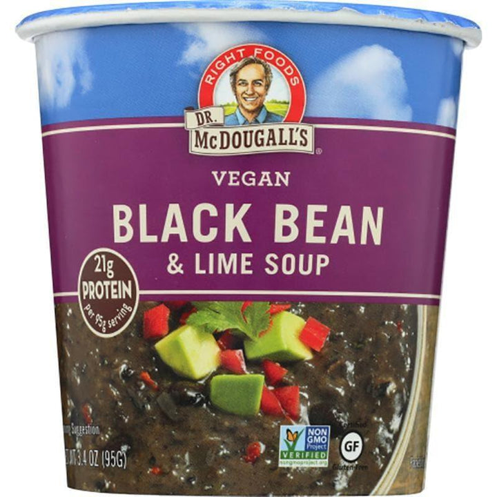Dr McDougall’s – Black Bean and Lime Soup Cup, 3.4 oz- Pantry 1