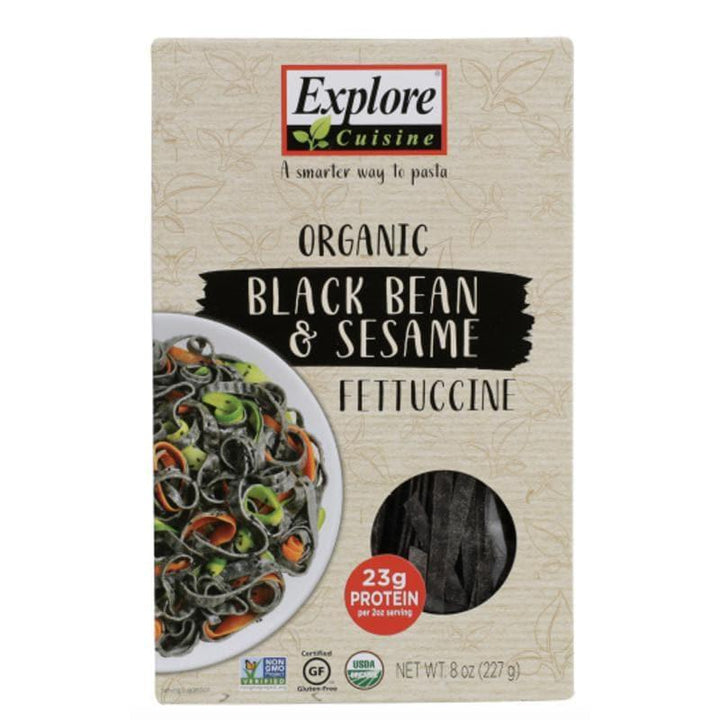 Explore Cuisine – Black Bean & Sesame Fettuccine Pasta, 8 Oz- Pantry 1