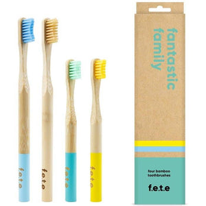 f.e.t.e. - Fantastic Family Bamboo Toothbrush Multipack, 4 Pack