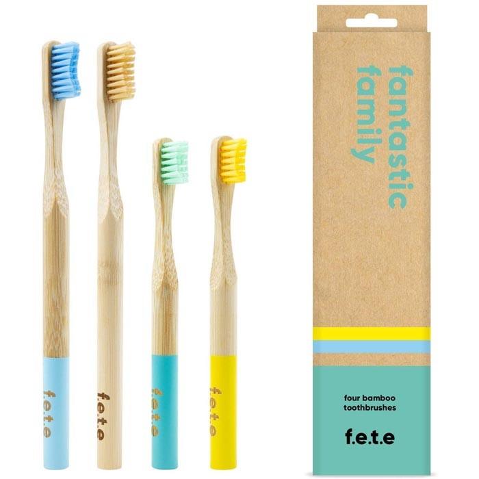 f.e.t.e. - Fantastic Family Bamboo Toothbrush Multipack, 4 Pack