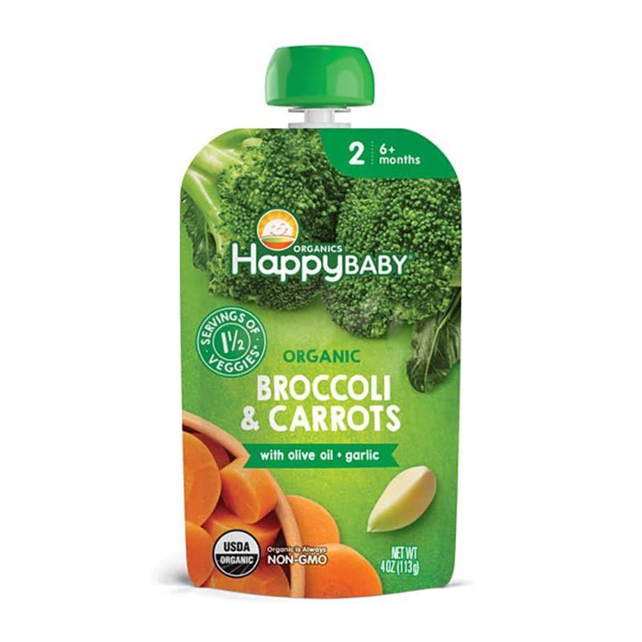 Happy Baby – Organic Broccoli & Carrots, 4 oz- Pantry 1