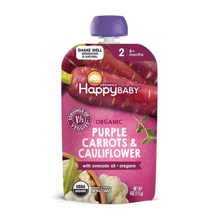 Happy Baby – Organic Purple Carrots & Cauliflower, 4 oz- Pantry 1