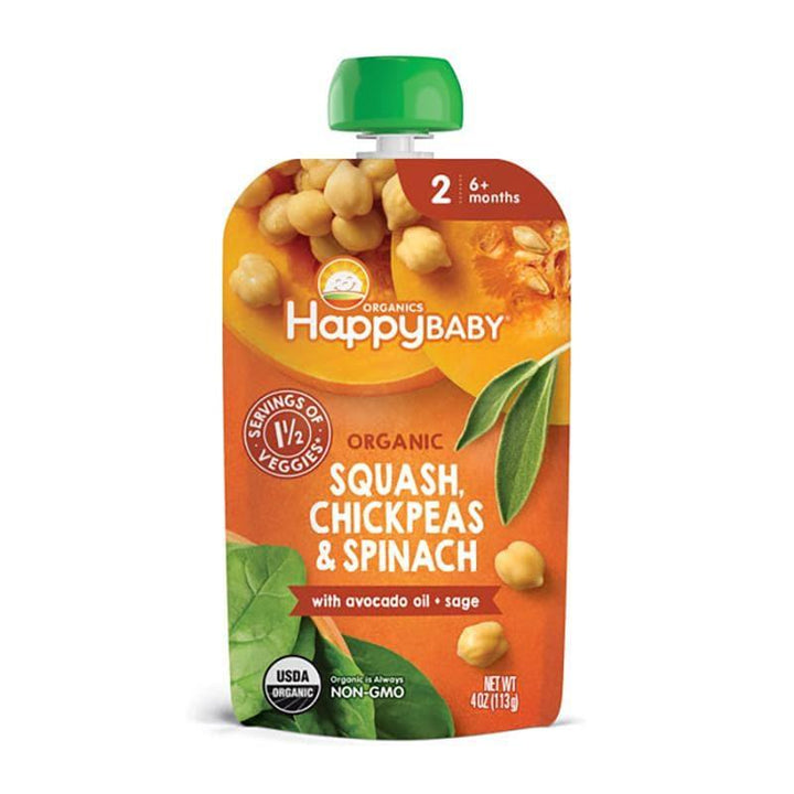 Happy Baby – Organic Squash, Chickpeas & Spinach, 4 oz- Pantry 1