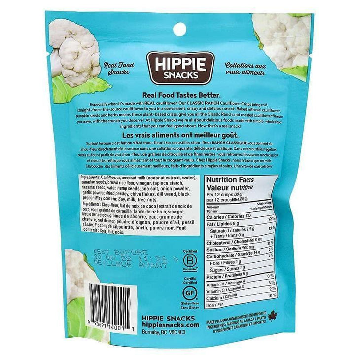 Hippie Snacks – Cauliflower Crisps Classic Ranch, 2.5 oz- Pantry 3