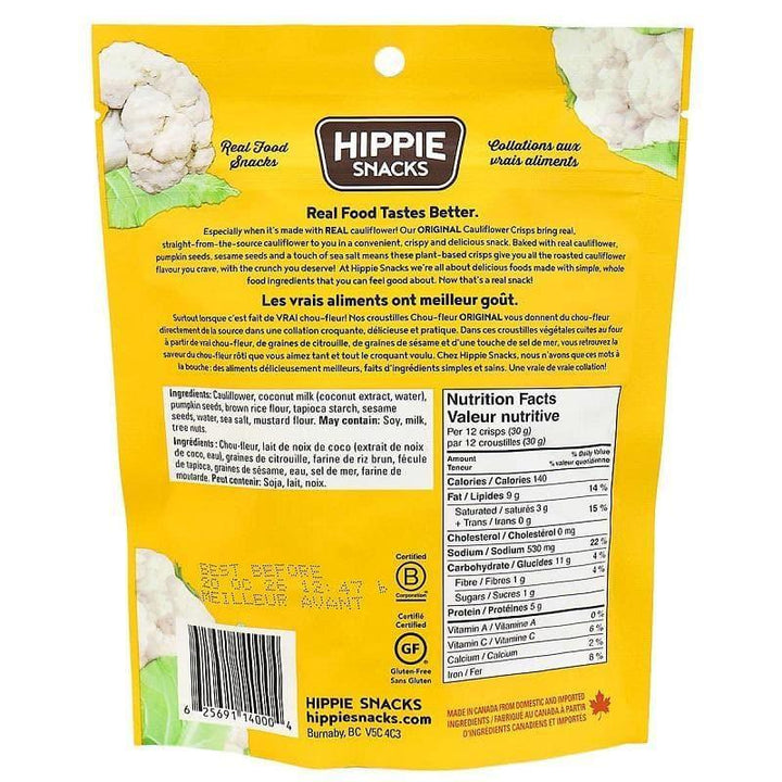 Hippie Snacks – Cauliflower Crisps – Sea Salt, 2.5 oz- Pantry 2