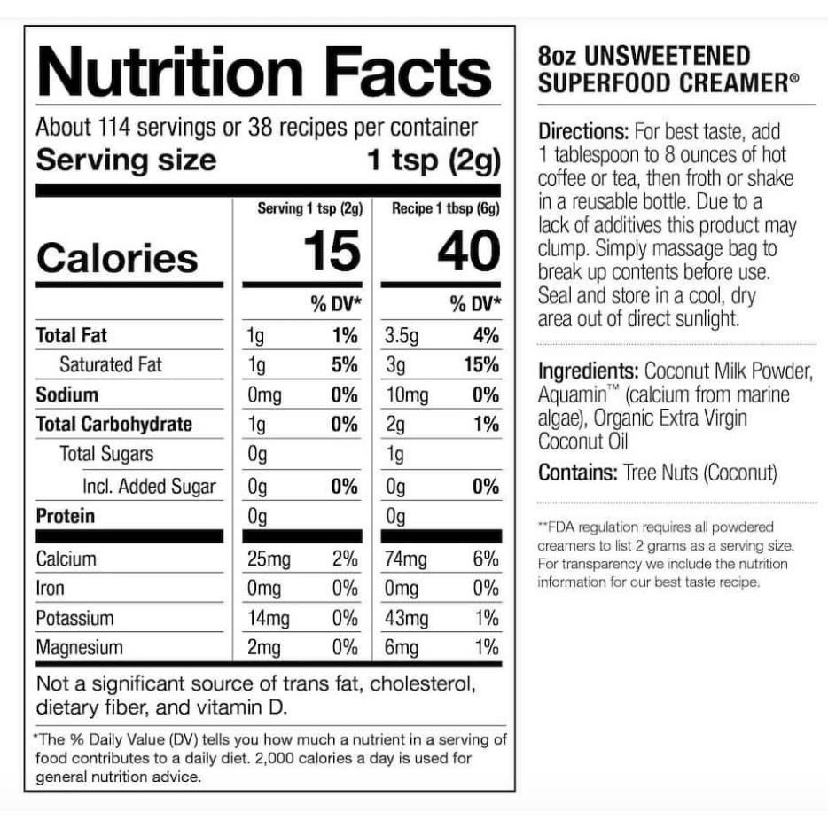 Laird Superfood Creamer Unsweetened, 8 oz PlantX Canada