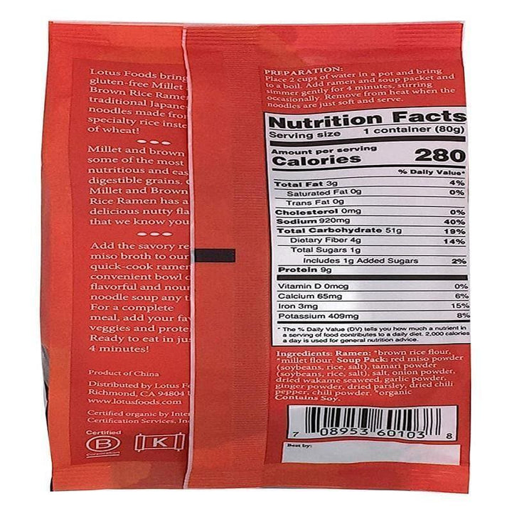 Lotus Foods - Millet & Brown Rice Ramen with Miso, 2.8 oz- Pantry 2