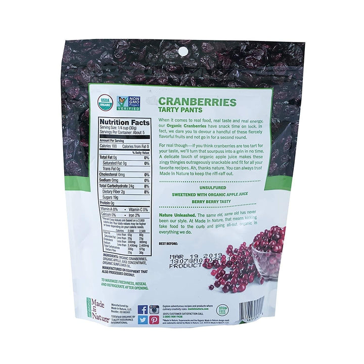 Made In Nature – Dried Cranberries, 5 oz- Pantry 2