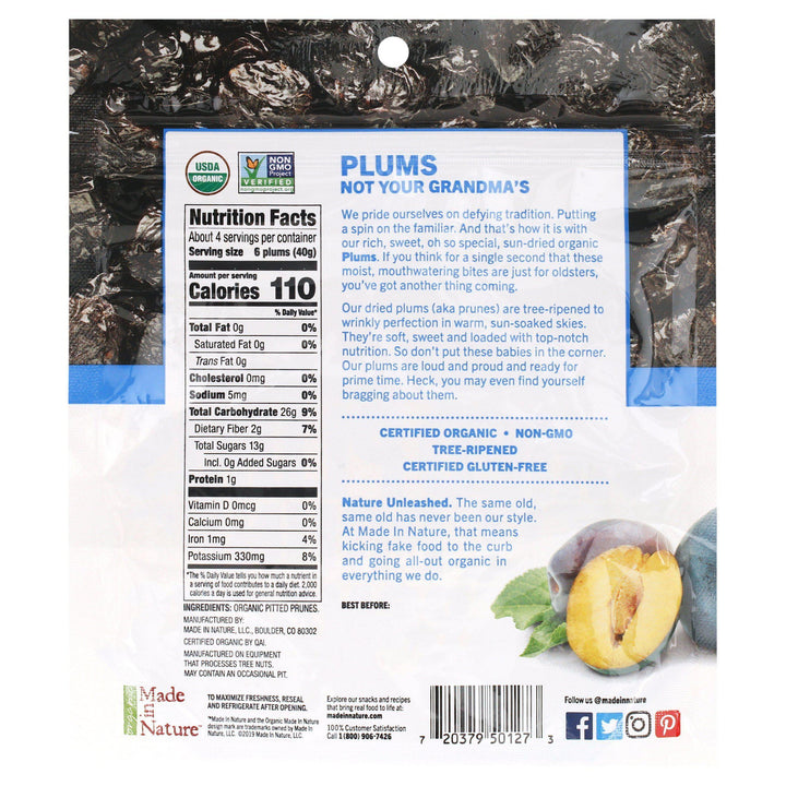 Made In Nature – Dried Plums Supersnacks, 6 oz- Pantry 2