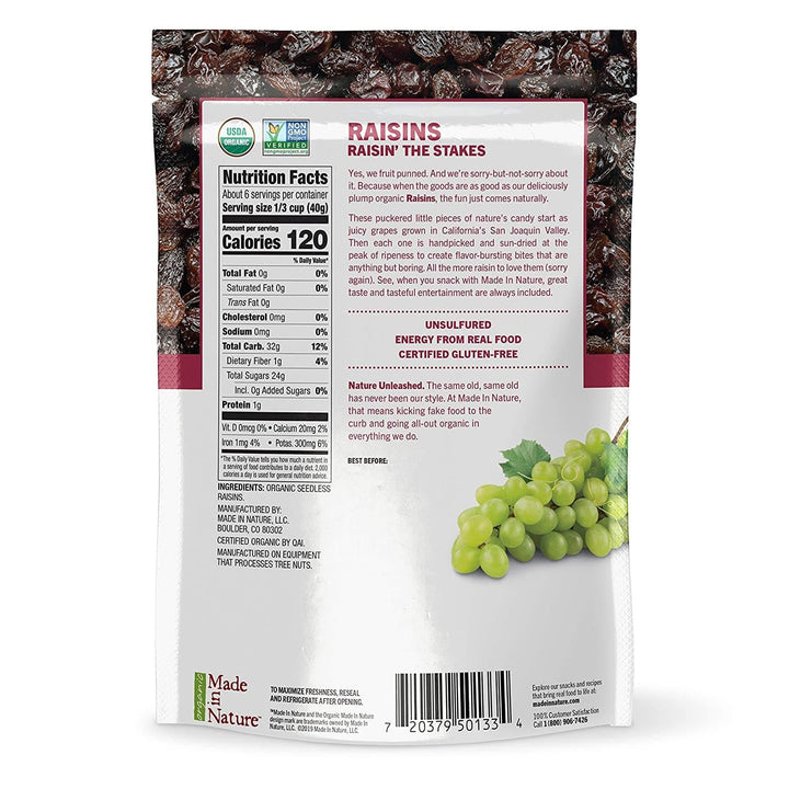Made In Nature – Raisins Supersnacks, 9 oz- Pantry 2