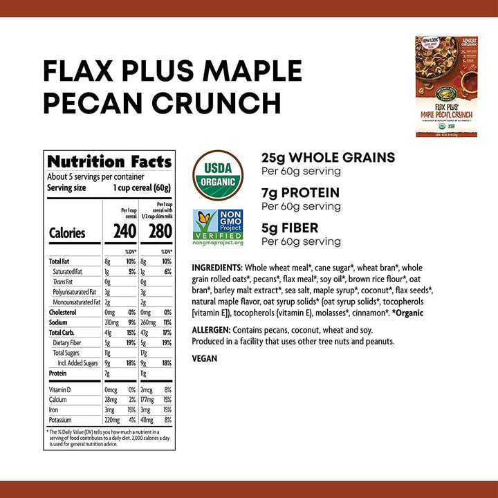 Nature’s Path – Cereal Flax Maple Pecan Crunch, 11.5 oz- Pantry 2