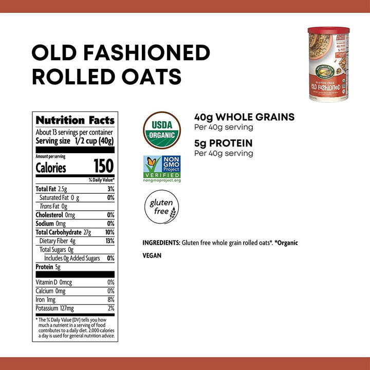 Nature’s Path – Gluten Free Old Fashioned Oats, 18 oz- Pantry 2