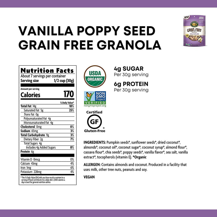 Nature's Path - Grain Free Granola Vanilla Poppy Seed, 8 Oz- Pantry 2