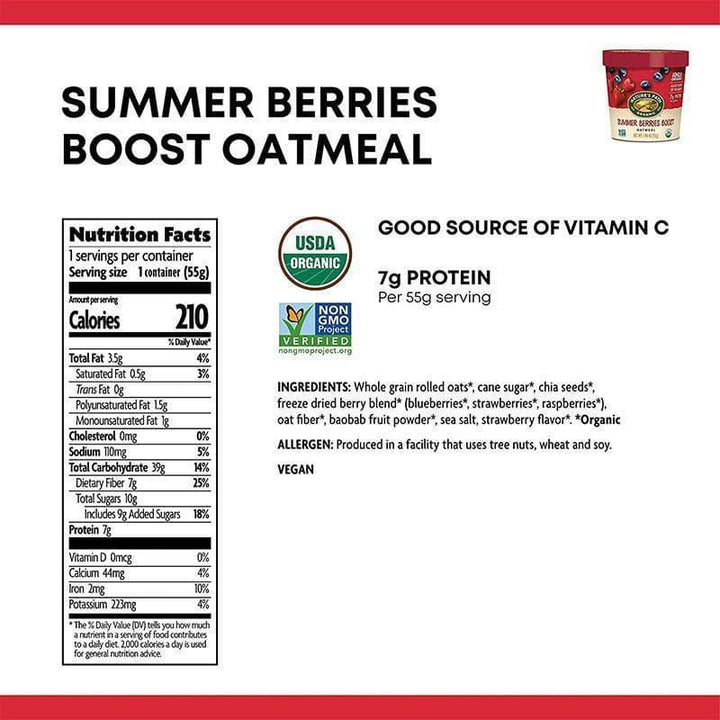 Nature's Path - Oatmeal Cup Summer Berries Boost, 1.94 Oz- Pantry 2