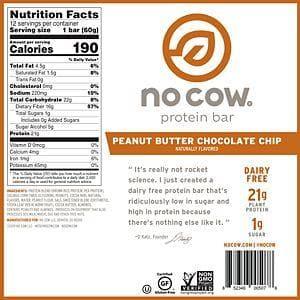 No Cow Bar - Peanut Butter Chocolate Chips Bar, 2.12 oz- Pantry 2
