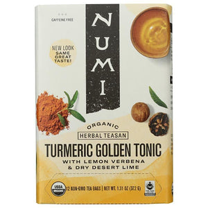 Numi Tea - Golden Tonic Turmeric Tea -12 Bags, 1.1 Oz