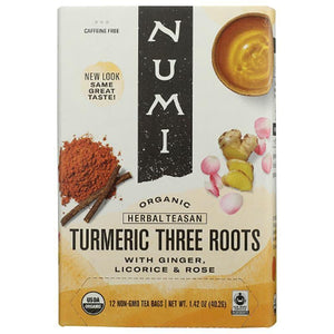 Numi Tea - Turmeric Three Roots - 12 Bags, 1.1 Oz