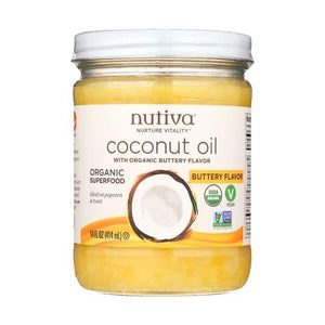 Nutiva - Organic Coconut Oil with Butter Flavor, 14 fl oz