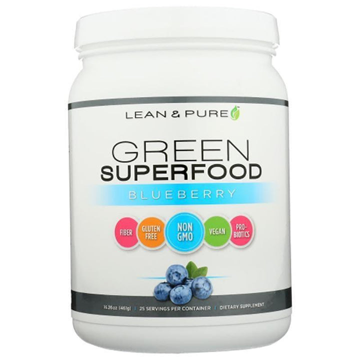 Olympian Labs - Lean & Pure Green Superfood Blueberry Powder, 16.26 Oz- Pantry 1