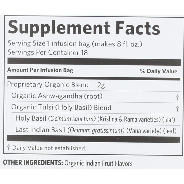 Organic India - Tulsi Ashwagandha Infusion Tea - 18 Bags, 1.2 Oz- Pantry 2